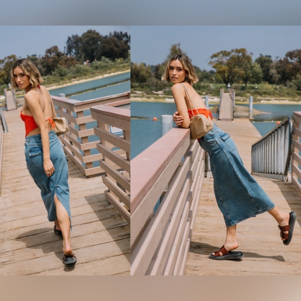 All row Jules Denim Skirt, Size L - Picture 5 of 16